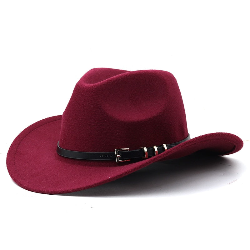 HARALD Men's Straw Cowboy Hat in Wine Red