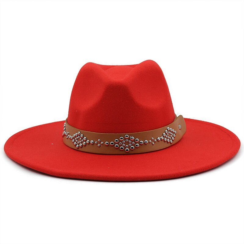 RICHARD Men's Felt Fedora Hat in Red
