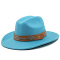LUYI Fedora Hat in Lake Blue