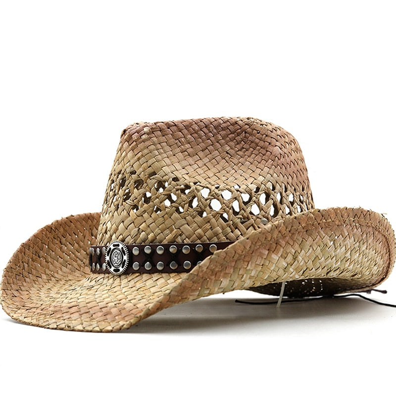 SWEYN Men's Straw Cowboy Hat