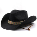 CASIMIR Men's Straw Cowboy Hat in Black