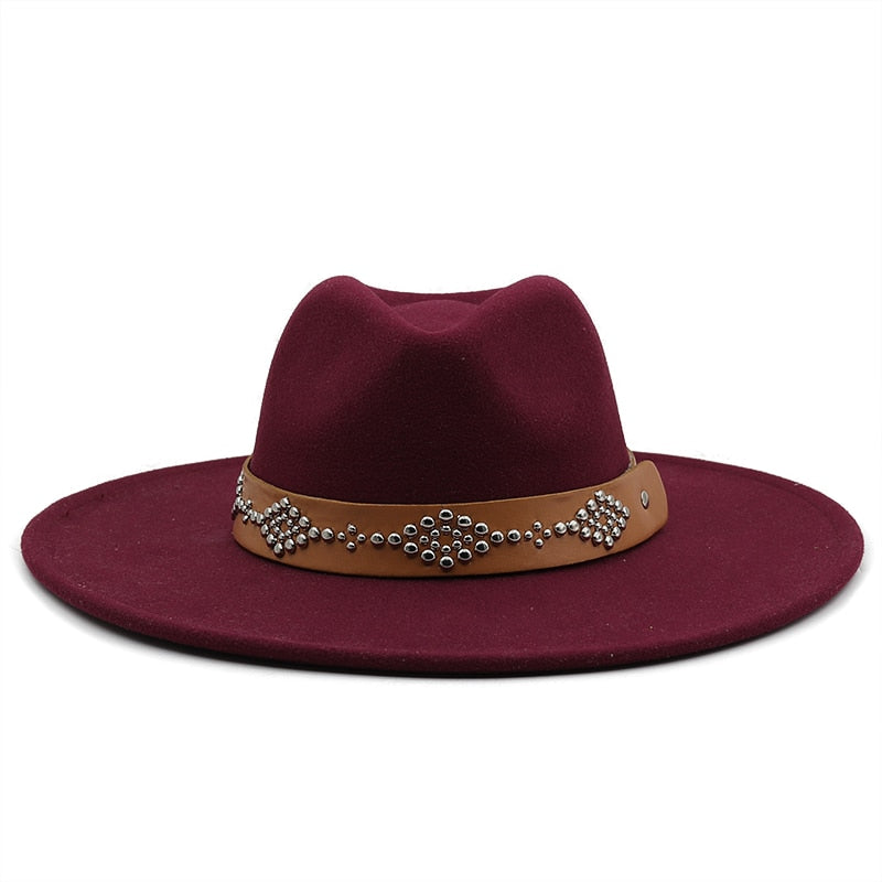 RICHARD Men's Felt Fedora Hat in Wine Red