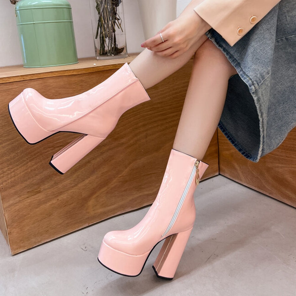 AZALEA High Heel Platform Ankle Boots