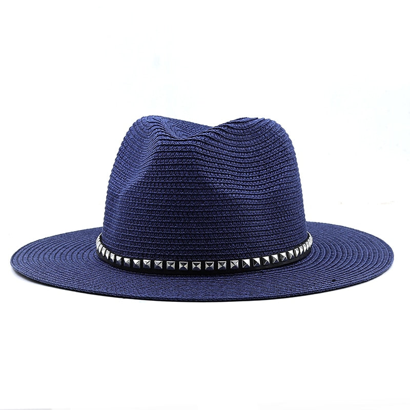 CARIENA Fedora Hat in Navy Blue