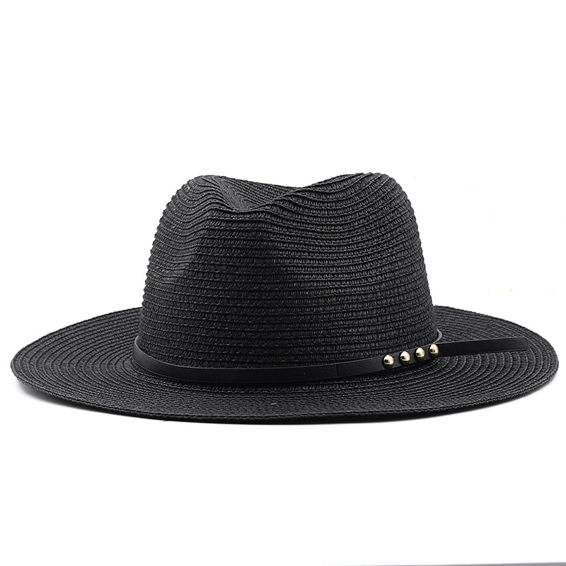 AGAMEMNON Men's Straw Panama Hat in Black