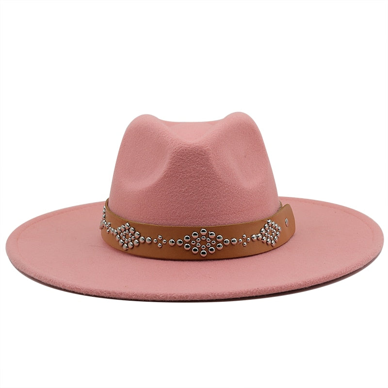 RICHARD Men's Felt Fedora Hat in Watermelon Red