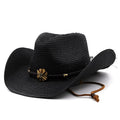 GODFREY Men's Straw Cowboy Hat in Black