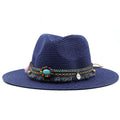 BASTINA Fedora Hat in Navy Blue