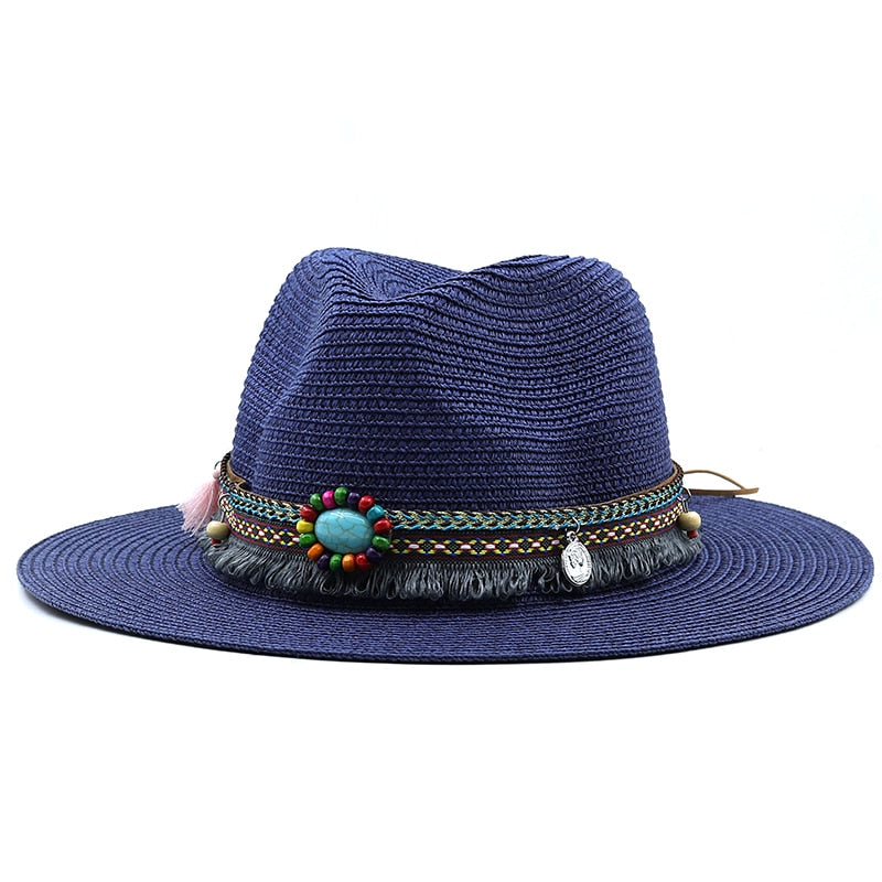 BASTINA Fedora Hat in Navy Blue