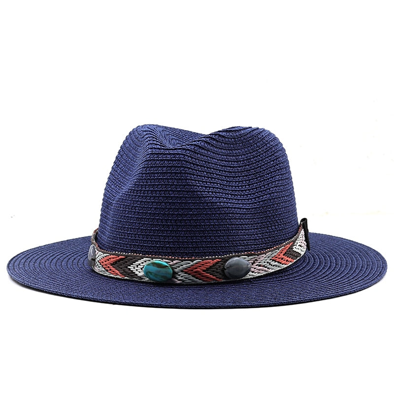 DARCIA Fedora Hat in Navy Blue