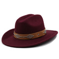 LUYI Fedora Hat in Wine Red
