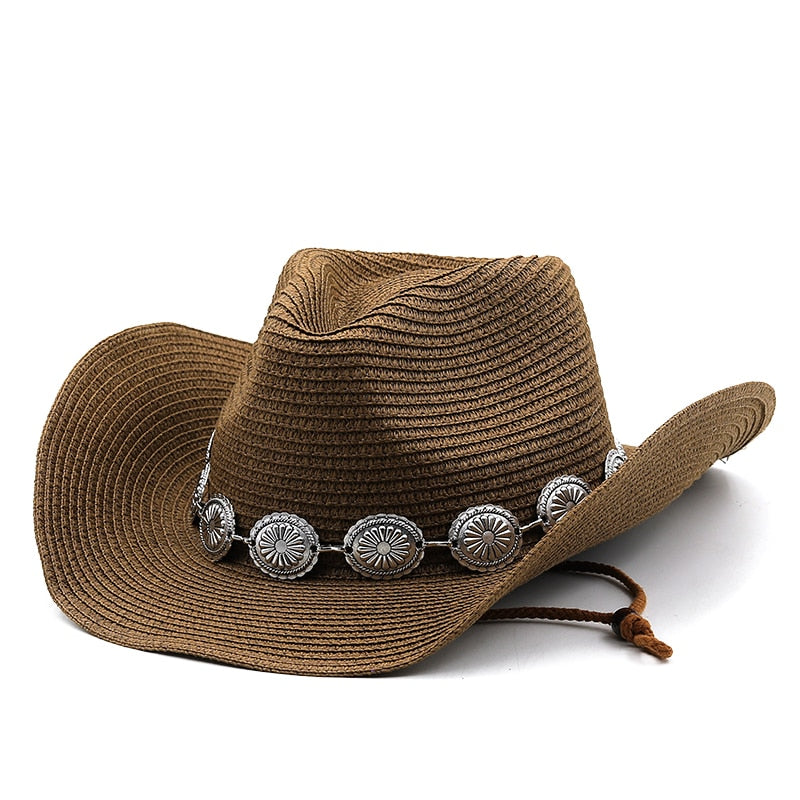 ERIK Men's Straw Cowboy Hat in Dark Brown