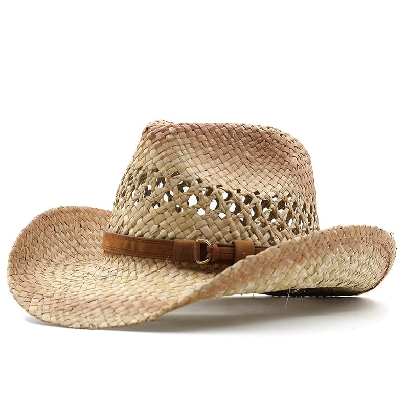 CHRISTIAN Men's Straw Cowboy Hat in Beige/Khaki