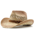 CHRISTIAN Men's Straw Cowboy Hat in Beige/Khaki