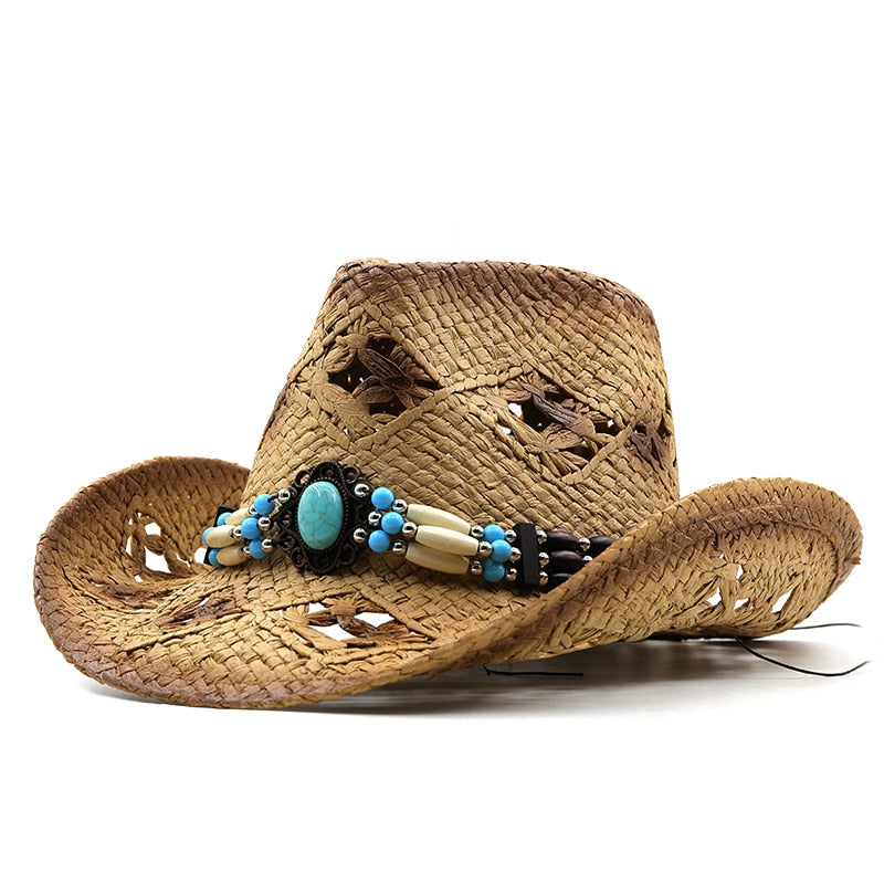 AVIE Cowboy Hat in Khaki/Brown