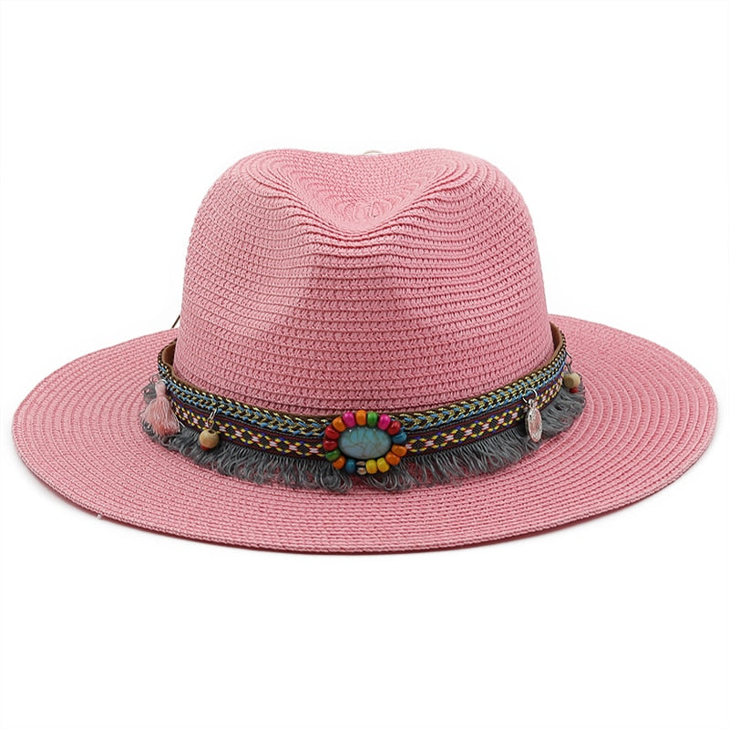 LEONA Panama Hat in Pink