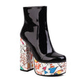 LUNA High Heel Platform Ankle Boots in Black