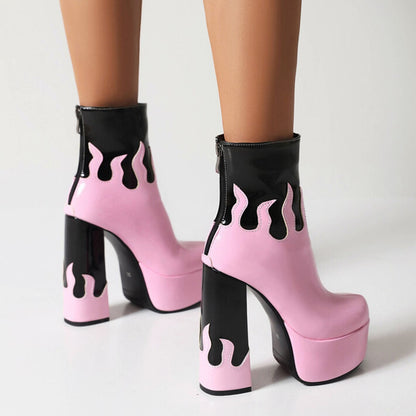 ELAXI High Heel Platform Ankle Boots