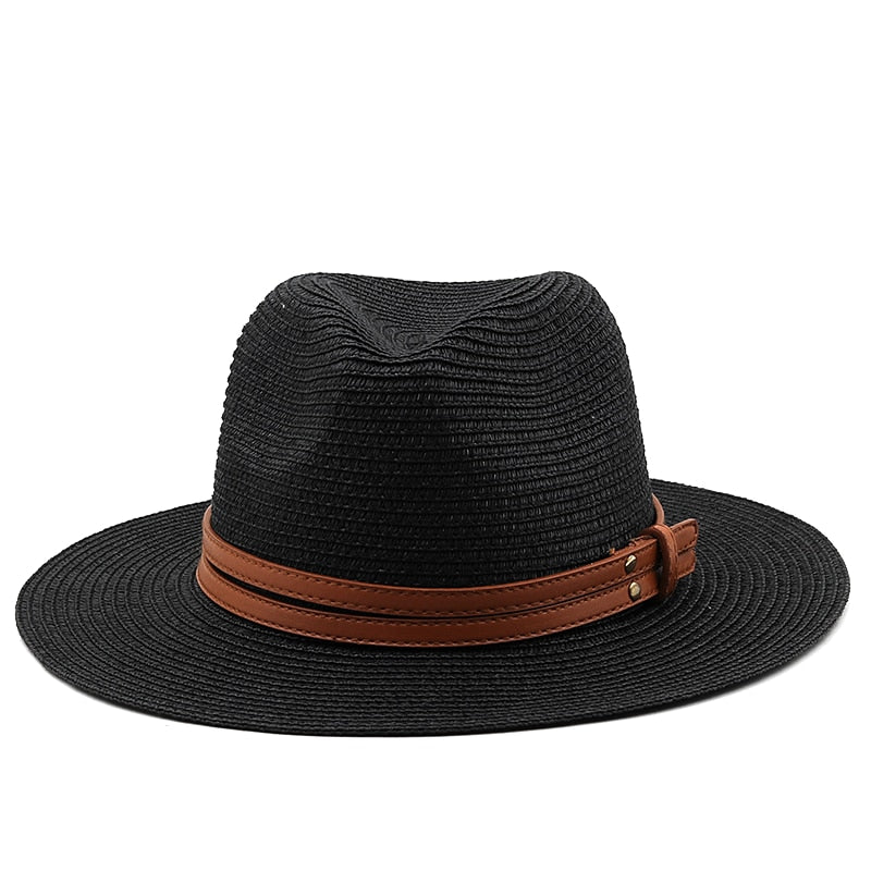 MINOS Men's Straw Panama Hat in Black
