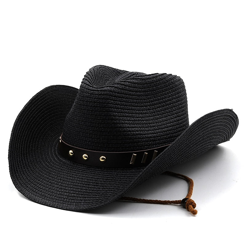 CONN Men's Straw Cowboy Hat in Black