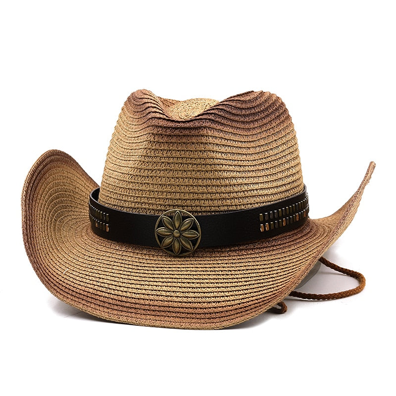 GEZA Men's Straw Cowboy Hat