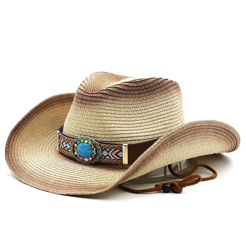 GILGAMESH Men's Straw Cowboy Hat