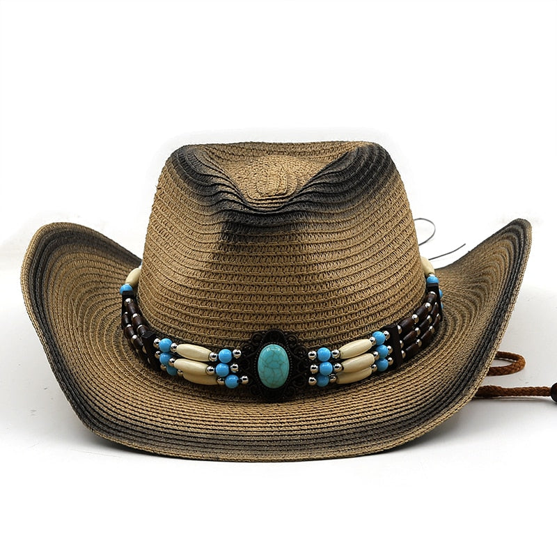 ABIGAIL Cowboy Hat in Khaki/Black