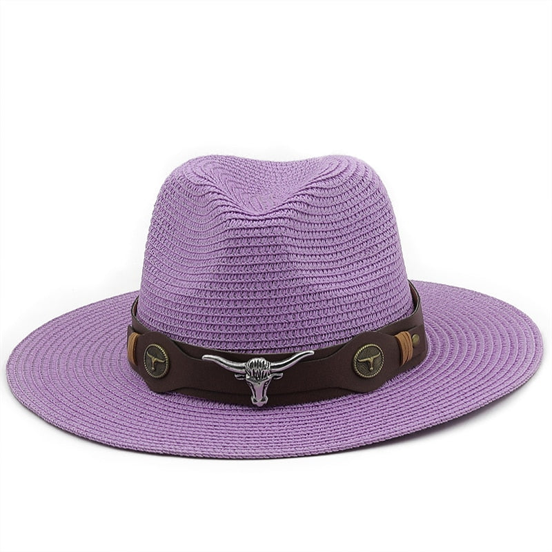 SELEUCUS Men's Straw Panama Hat in Taro Purple