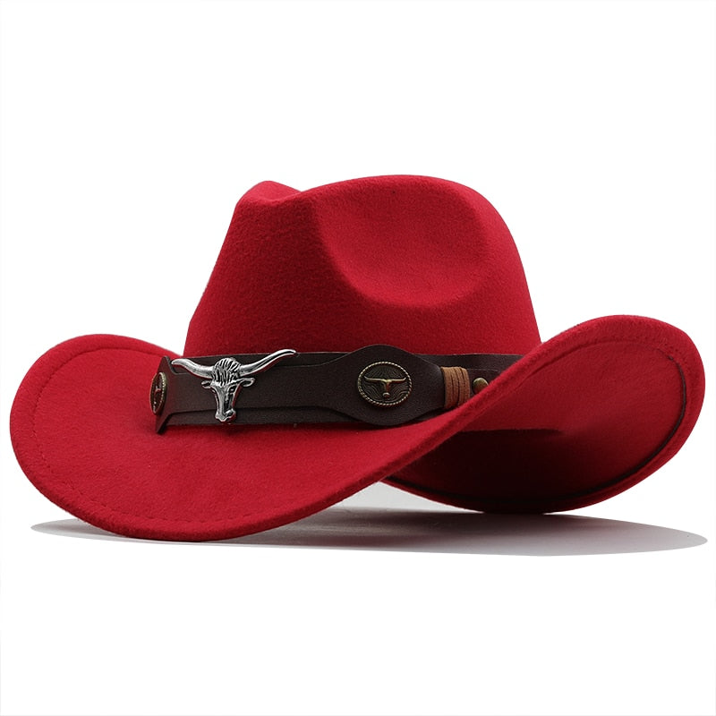 TOMISLAV Men's Felt Cowboy Hat in Red