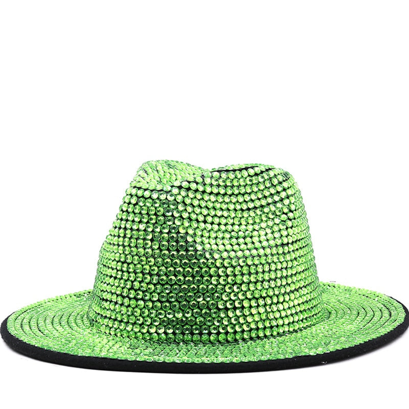 ROYALINA Sequin Fedora in Green