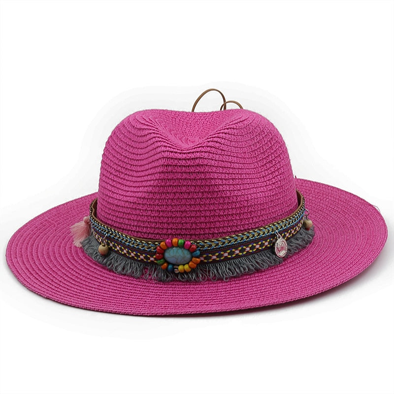 LEONA Panama Hat in Rose
