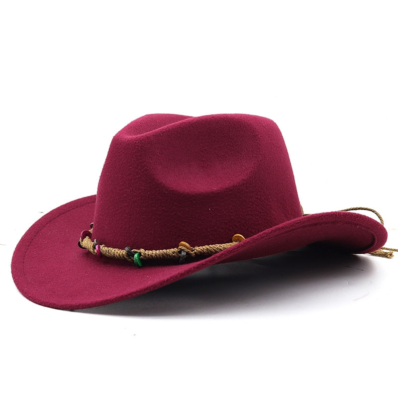 EISHRAH Fedora Hat in Wine Red