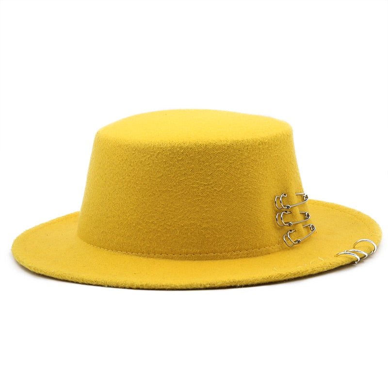 REILYNN Fedora Hat in Yellow