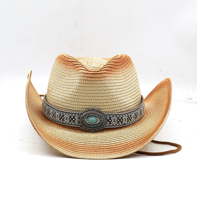 CHARLEMAGNE Men's Straw Cowboy Hat