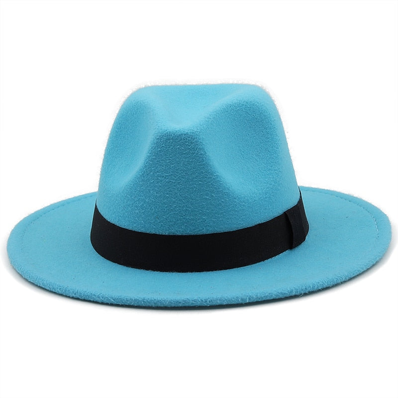 GUSTAV Men's Felt Fedora Hat in Lake Blue