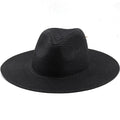 PRIAM Men's Straw Panama Hat in Black