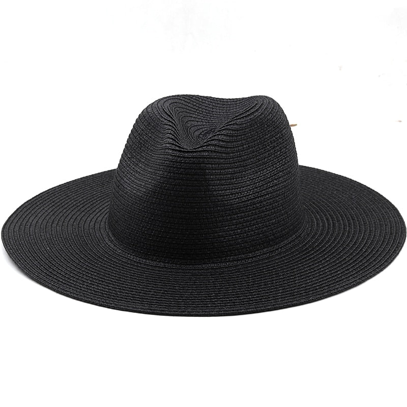 PRIAM Men's Straw Panama Hat in Black