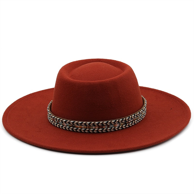 REBA Fedora Hat in Rust Red