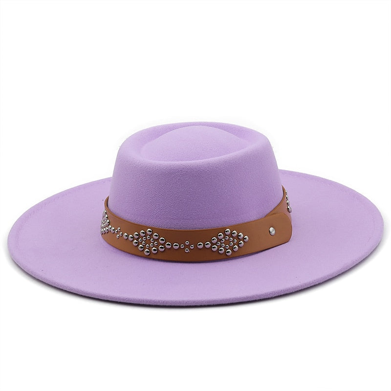 IZARIA Fedora Hat in Taro Purple