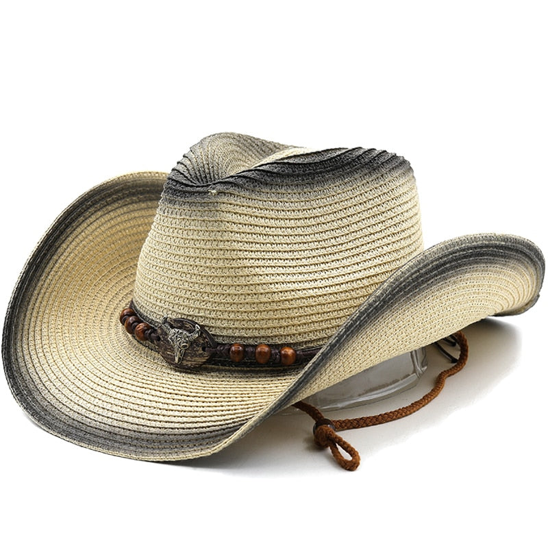 JUSTINIAN Men's Straw Cowboy Hat