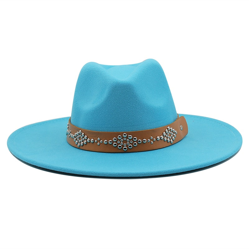 RICHARD Men's Felt Fedora Hat in Lake Blue