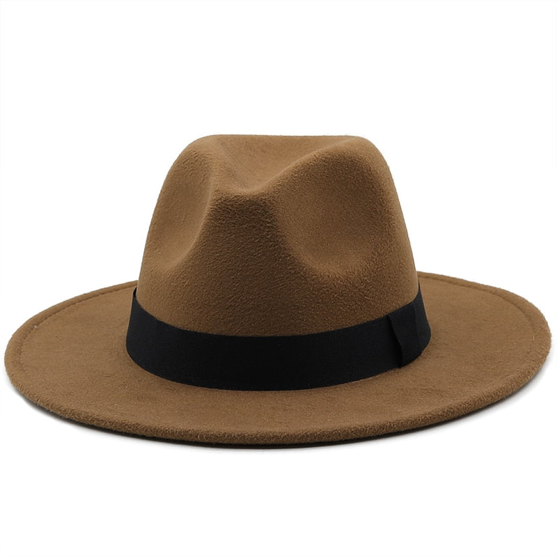 GUSTAV Men's Felt Fedora Hat in Khaki