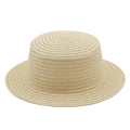 JANNAH Straw Boater Hat in Beige