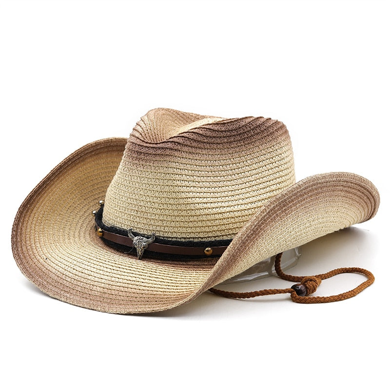 GLADY Cowboy Hat in Beige/Brown