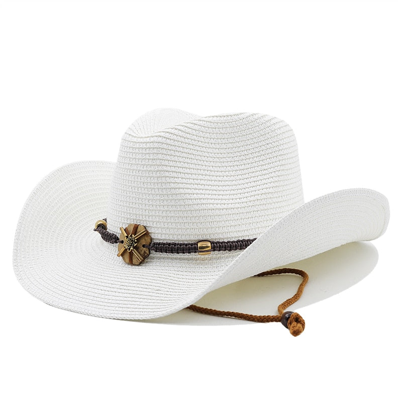 GODFREY Men's Straw Cowboy Hat in White