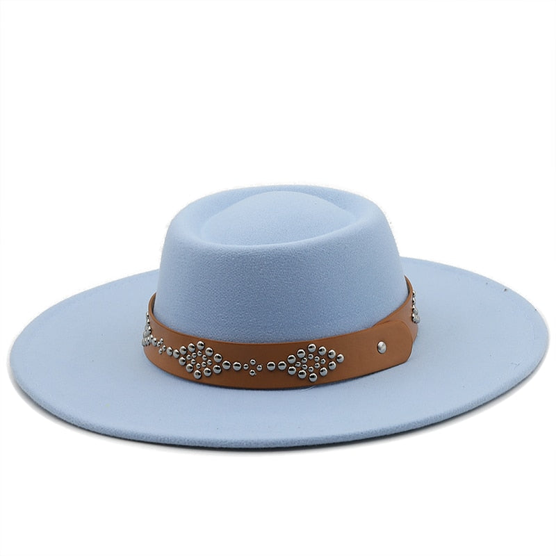 IZARIA Fedora Hat in Sky Blue