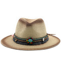 REBECCA Panama Hat in Beige/Khaki