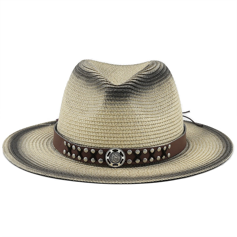 NATAZA Fedora Hat in Beige/Black