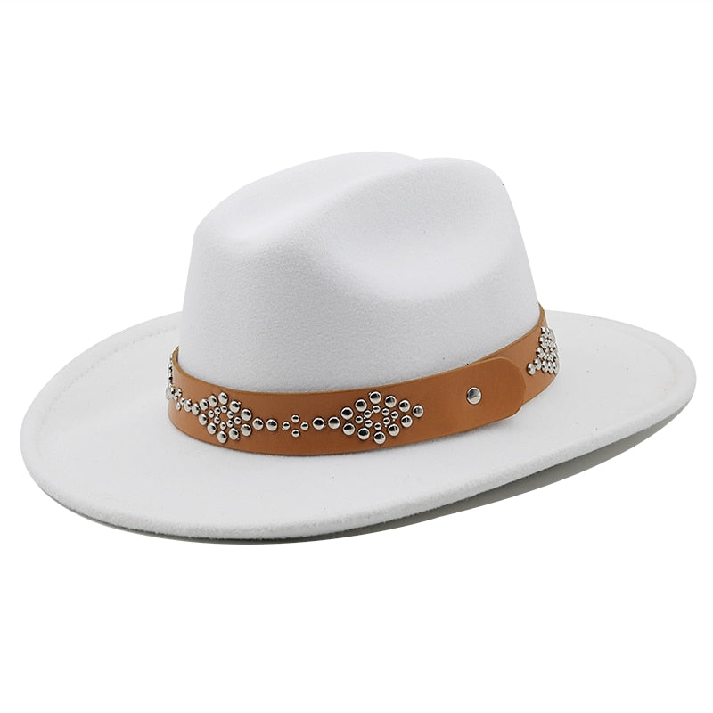 LUYI Fedora Hat in White