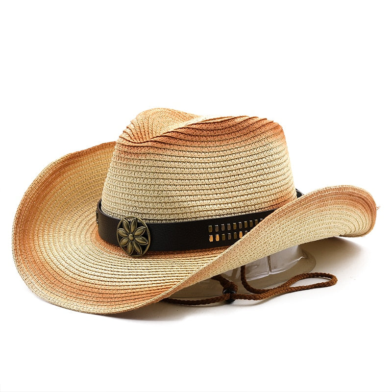 GEZA Men's Straw Cowboy Hat